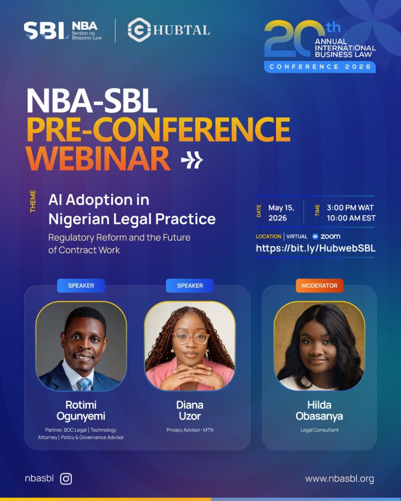 NBA-SBL to Hold Pre-conference Webinar on AI’s Growing Impact on Legal Practice in Nigeria