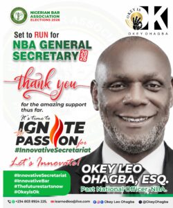 ECNBA Clears Okey Leo Ohagba Esq for NBA General Secretary Race, Appreciates Supporters Ahead of 2026 Elections