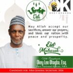 Eid-ul-Adha: Okey Leo Ohagba Esq Prays for Peace, Unity and Prosperity in Nigeria