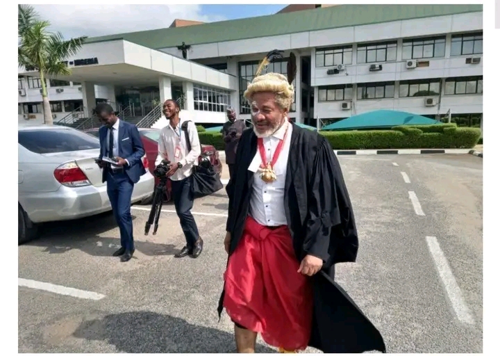 Human Rights Lawyer, Malcom Omoirhobo  Attends Supreme Court Proceedings In Traditional Worshippers’ Attire