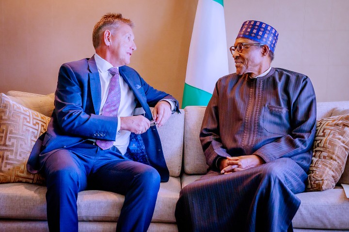 President Buhari Holds Bilateral Meeting With President Of Exxon Mobil (Photos)
