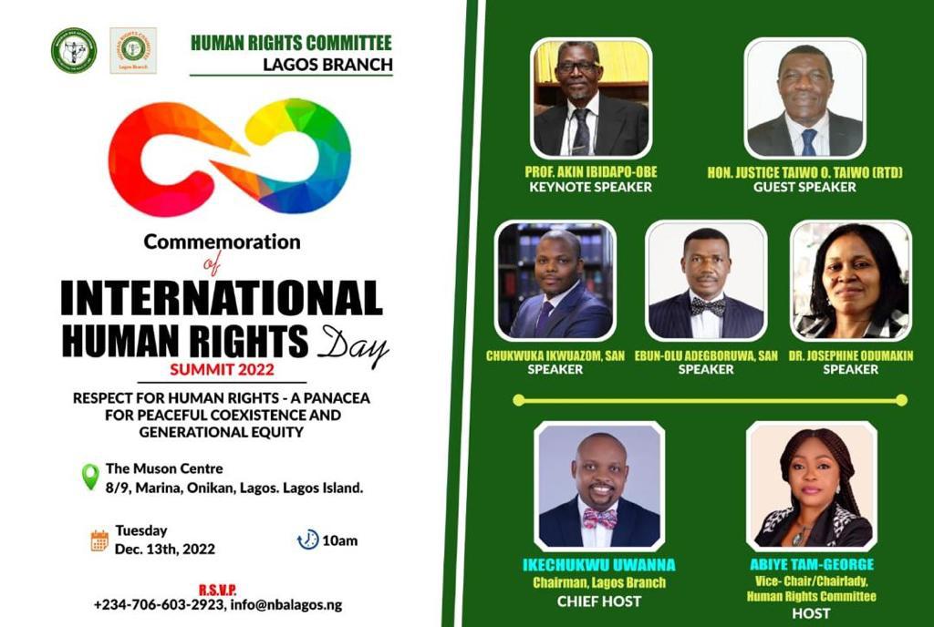 NBA LAGOS BRANCH HOLDS SUMMIT IN COMMEMORATION OF THE INTERNATIONAL HUMAN RIGHTS DAY