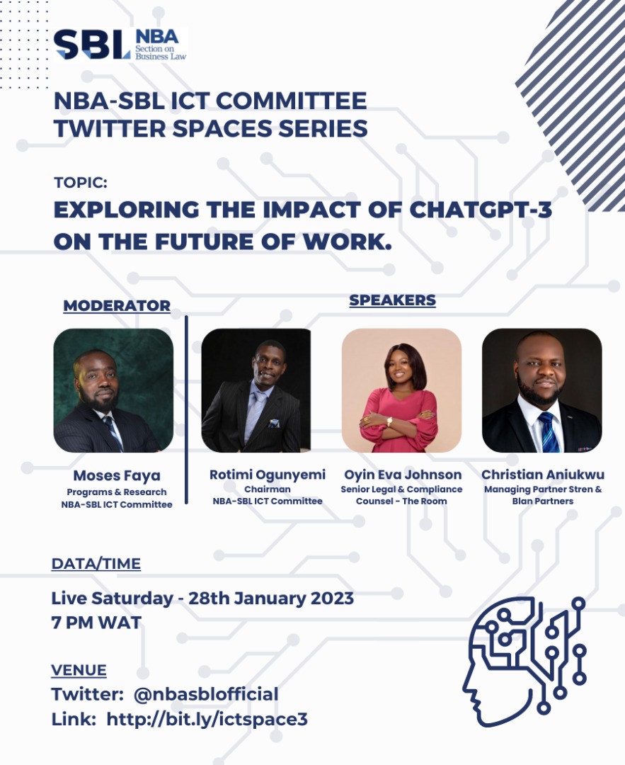 NBA-SBL ICT COMMITTEE ORGANISES WEBINAR ON THE IMPACT OF CHATGPT-3 ON THE FUTURE OF WORK
