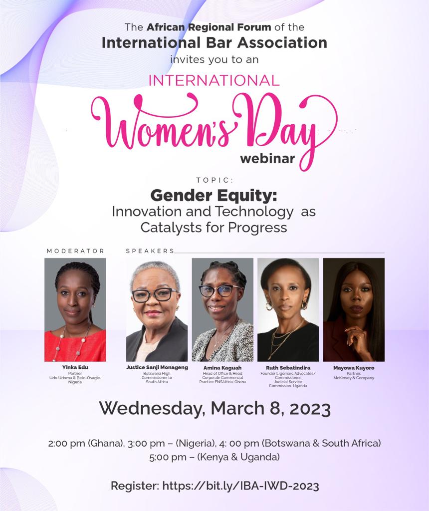 International Women’s Day: IBA Women Lawyers’ Committee Holds Webinar on Gender Equity