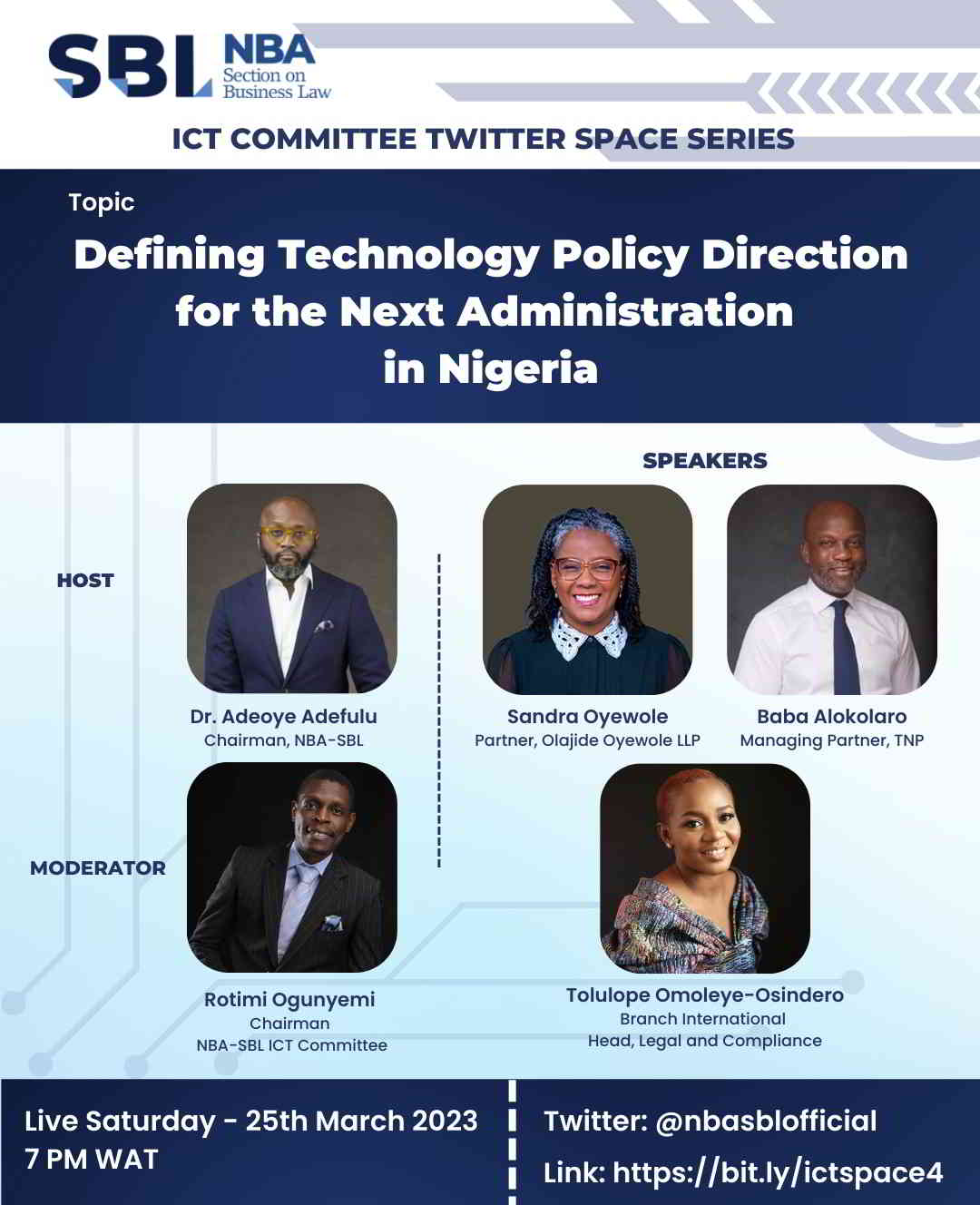 NBA-SBL ORGANISES WEBINAR ON DEFINING TECHNOLOGY POLICY DIRECTION FOR THE NEXT ADMINISTRATION IN NIGERIA