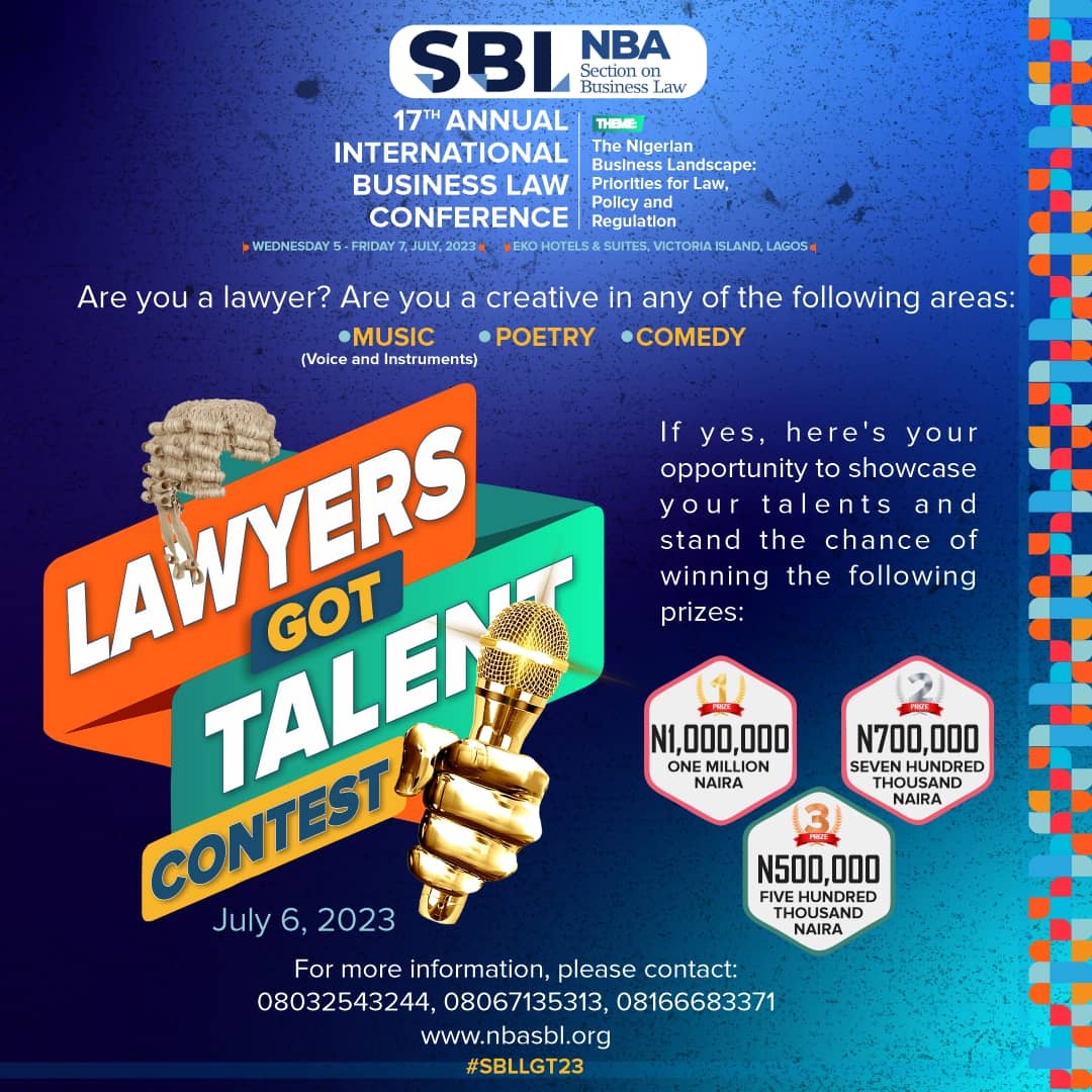 NBA-SBL Set To Unveil ‘Lawyers Got Talent’ Competition at the 17th Annual International Business Law Conference Lagos